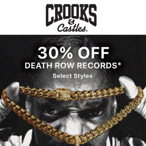 DEATH ROW RECORDS. 30% OFF. GO.