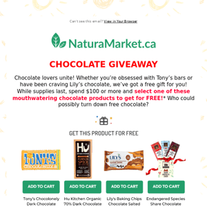 Claim Your FREE Chocolates with Any Purchase of $100+