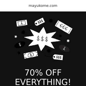 🚨 EVERYTHING MUST GO 70% OFF!