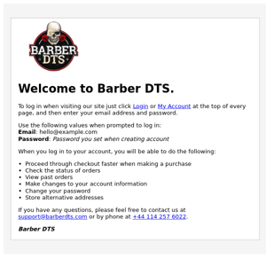 Welcome, Barber DTS