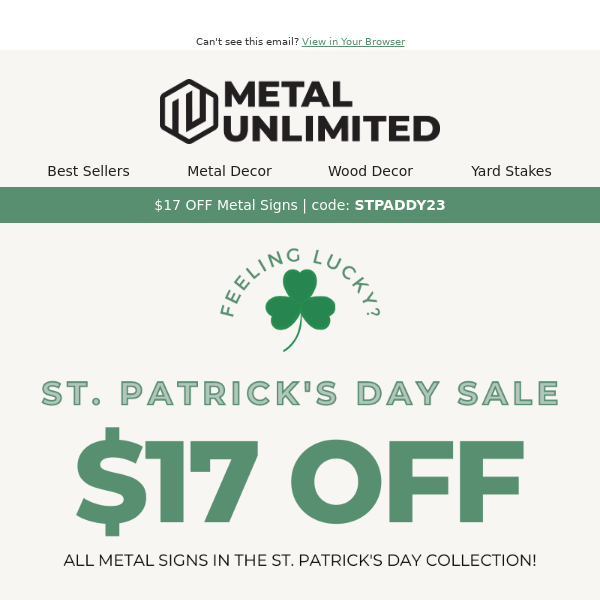 Happy St. Patrick's Day Sale ☘️