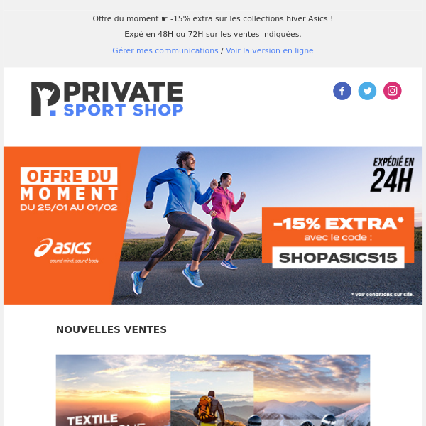 Le Coq Sportif jusqu'à -53% | Textile Montagne, Apple, K2, Shimano,  Blazepod, 4F... - Private Sport Shop