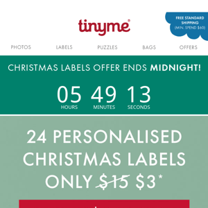 FINAL HOURS to SAVE 80% on LABELS!