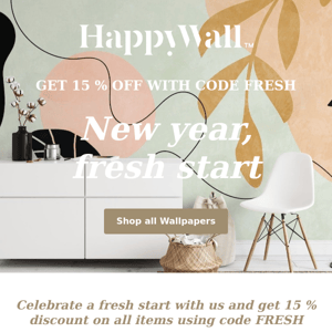 New year, fresh start - 15 % off