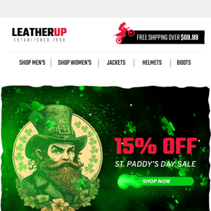 15% OFF 🍀 St. Patrick's Day Sale Ends Soon