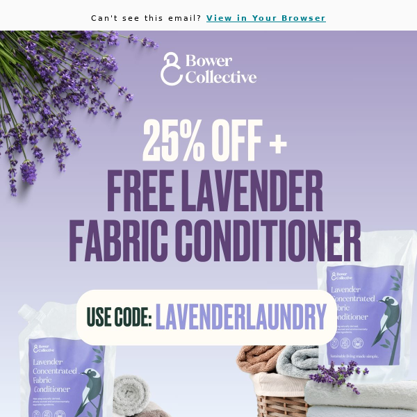 25% OFF everything + FREE lavender fabric conditioner