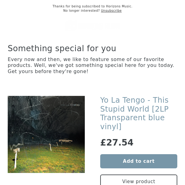 NEW! Yo La Tengo - This Stupid World [2LP Transparent blue vinyl]