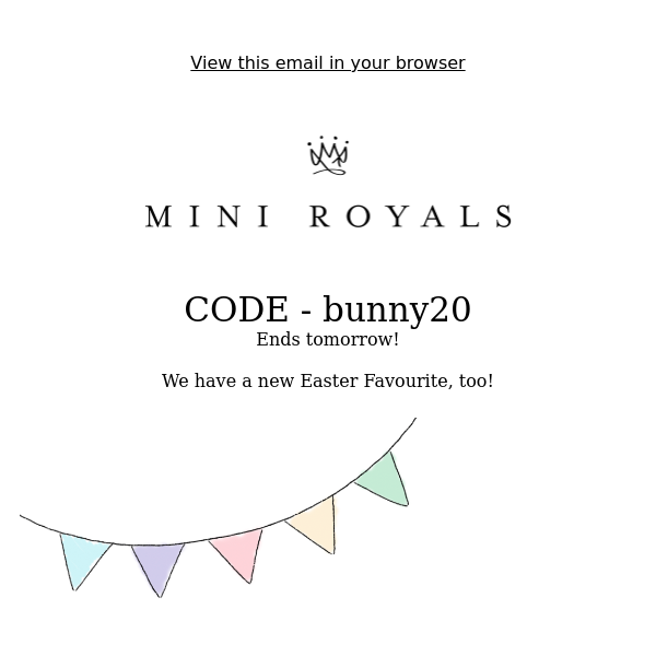 Code - Bunny20 ends tomorrow!