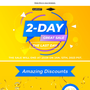 The Last 24 Hours Of 2-Day Great Sale! Don't Miss Out!
