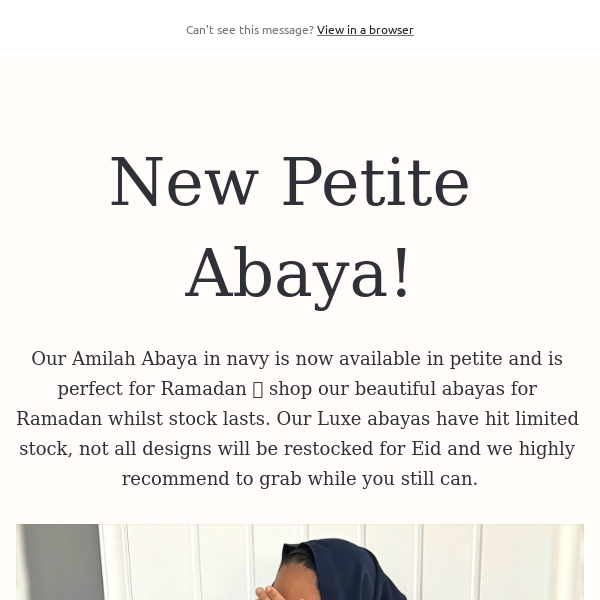 New Petite Abaya!