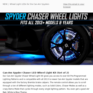 NEW // Chaser LED Wheel Light Kit for the Can-Am Spyder!