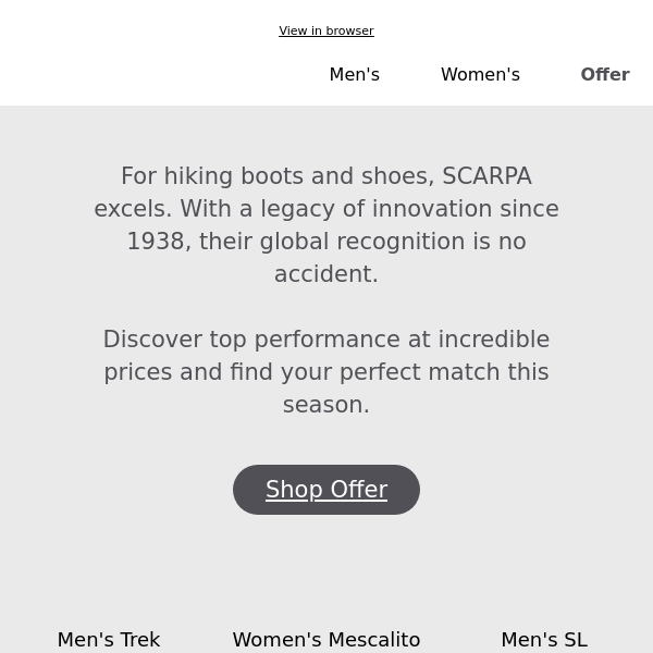 Up to 40% off selected Scarpa