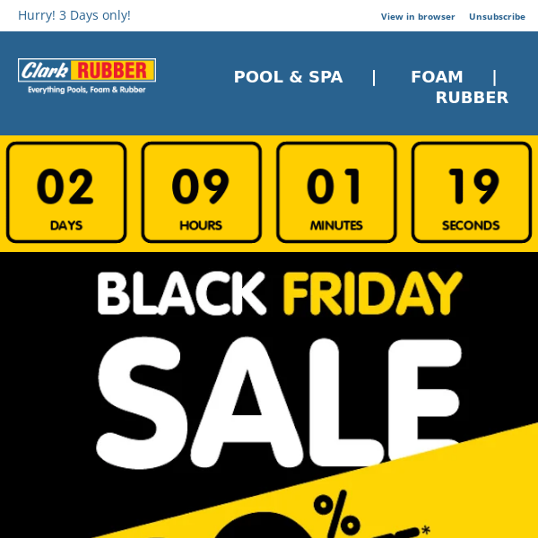 BLACK FRIDAY IS HERE: Save 20% off Portable Pools, Pool Equipment, Mattresses & Overlays