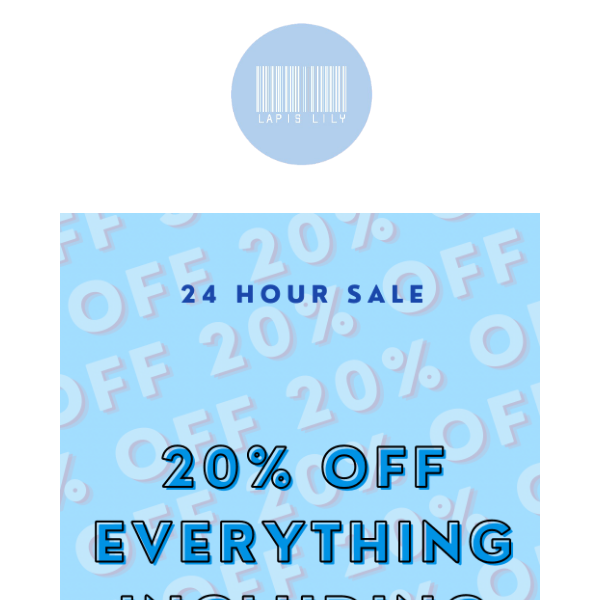 20% OFF ALL ITEMS including sale items 👀