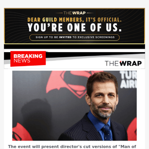 Zack Snyder Launches a 3-Day Snyderverse Screening to Benefit American Foundation of Suicide Prevention
