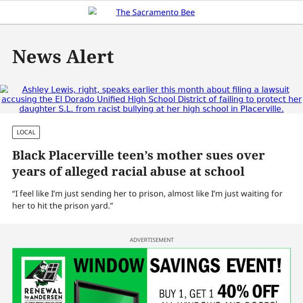 Black Placerville teen’s mother sues over years of alleged racial abuse at school