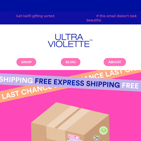 FREE EXPRESS SHIPPING ENDS TONIGHT