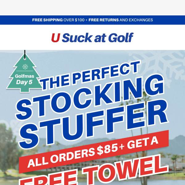 Golfmas Day 5:  Free Towel on all orders $85+!