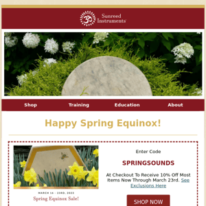 Happy Spring Equinox! Sale, Message From Zacciah, New Products, And More!