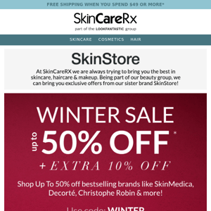 Up to 50% Off plus extra 10 Off — SkinStore Winter Sale☃️