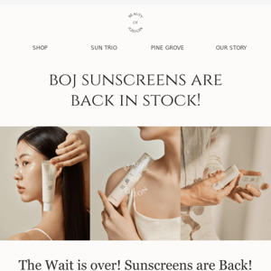 Our Sunscreens are Back in Stock!🌞