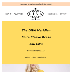 The DIVA Meridian Flute Sleeve Dress Now £59 😍