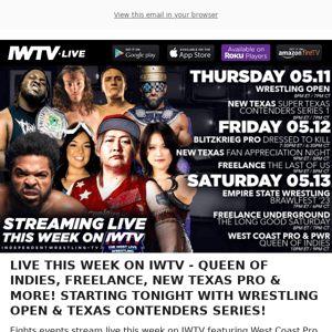 TONIGHT on IWTV - Wrestling Open & Texas Contenders Series!