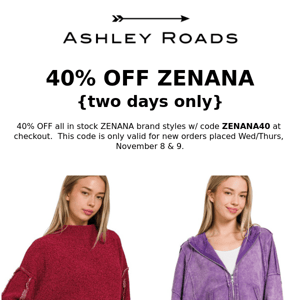 40% OFF ZENANA SALE ✨