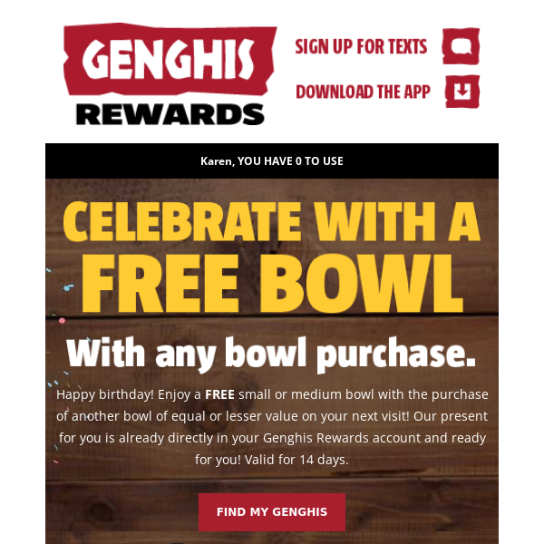 Go BOWL(D) for Your Birthday, with a FREE Bowl*!🍰🥳🎉