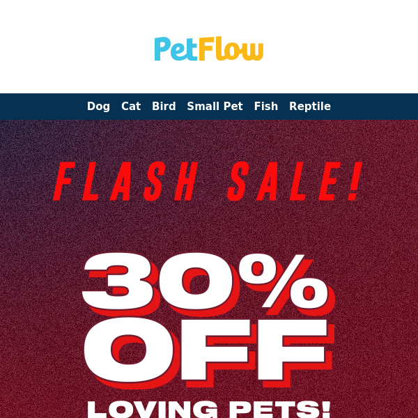 🐾 Flash Sale Alert: 30% Off All Loving Pets Products – Today Only! 🐱