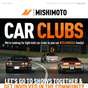 📢 Calling All Car Clubs! Join Team Mishi!