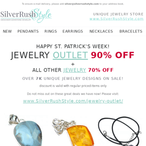 Happy St. Patrick's Week 💎 Jewelry Outlet 90% Off