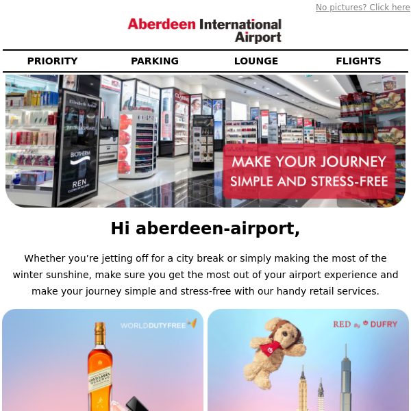 Make your journey simple and stress-free Aberdeen Airport 🛍️