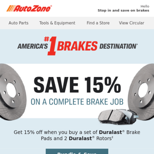 Get 15% OFF your next brake job