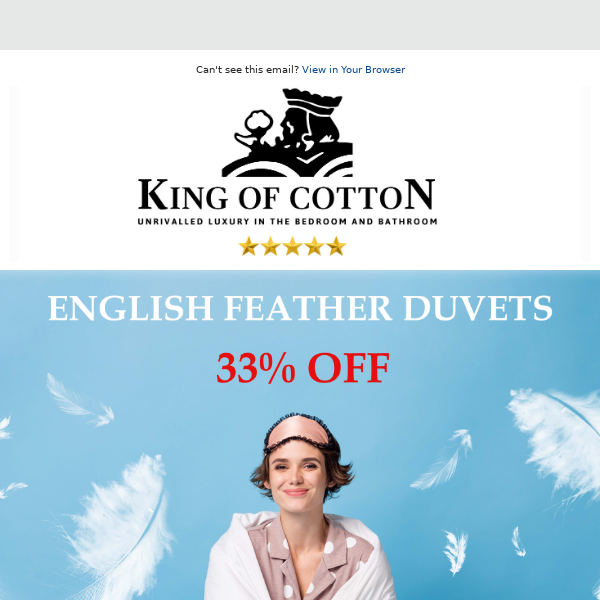 Save 33% with Our English Feather Duvet Sale!