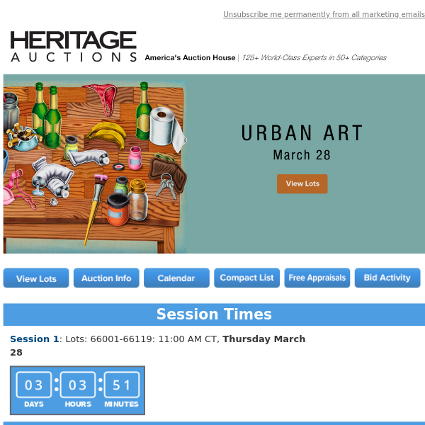 Ending Soon: March 28 Urban Art Signature Auction