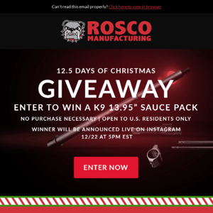 12.5 Days of Rosco Christmas Starts NOW!
