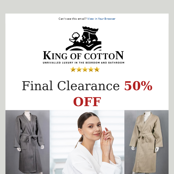 50% OFF Clearance Offer