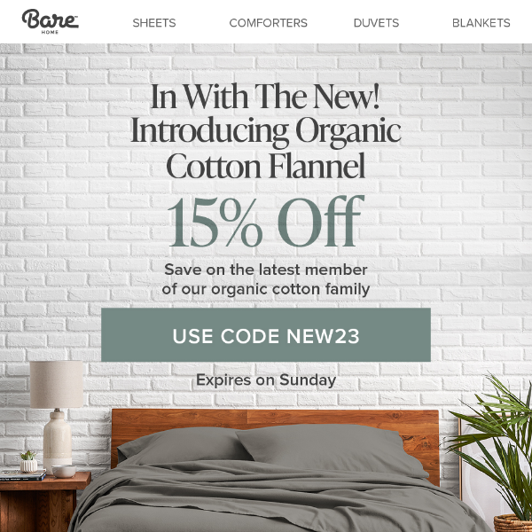 Bare Home, snuggle sustainably in organic cotton flannel