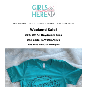 💕 Weekend Treat! 20% off All Daydream Tee's!