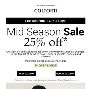 Mid Season Sale | Styles to wear now at 25% off