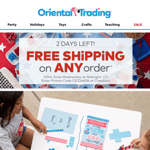 2 Days Left! Free Shipping on Any July 4th Essentials💥