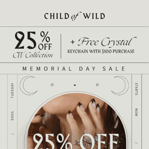 .:. Memorial Day SALE .:. 25% off CW Collection + FREE gift