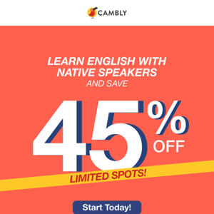 🎟 Final extra Coupons for 45% OFF English classes