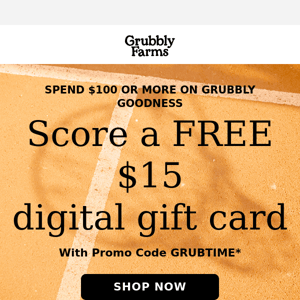 Score a FREE $15 gift card when you spend $100