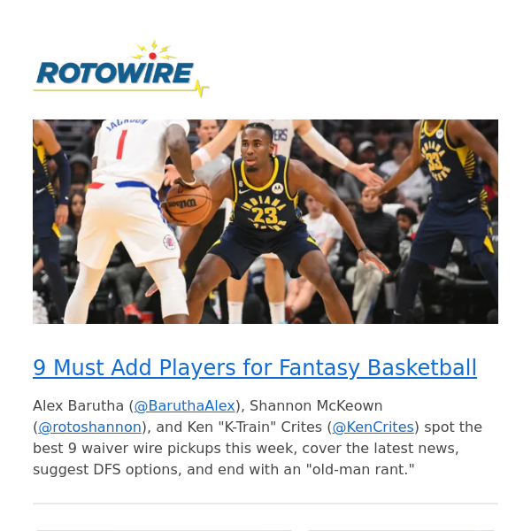 9 Must Add Players for Fantasy Basketball