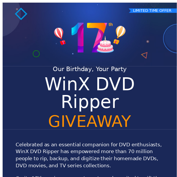 🎁 Claim Your Free Copy of WinX DVD Ripper to Backup & Digitize Your DVDs