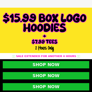 🚨 $15.99 Logo Hoodies + $6.99 Tees (4 Hour Sale)