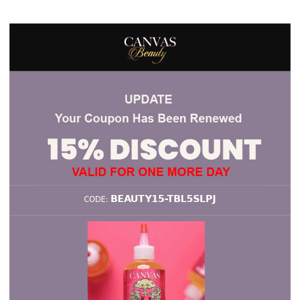 You have one (1) new update on your coupon