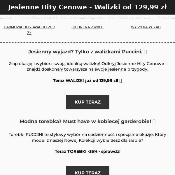 Walizki od 129,99 zł 👉 odkryj Jesienne Hity Cenowe